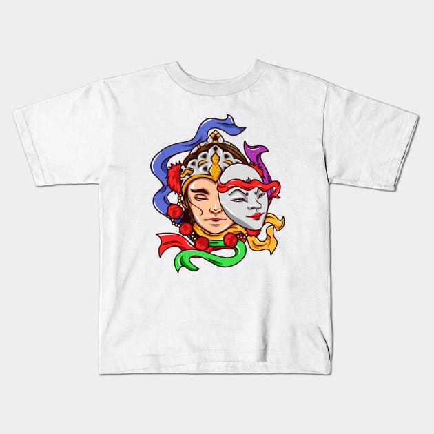 Masked Dancer Kids T-Shirt by BayuAngga